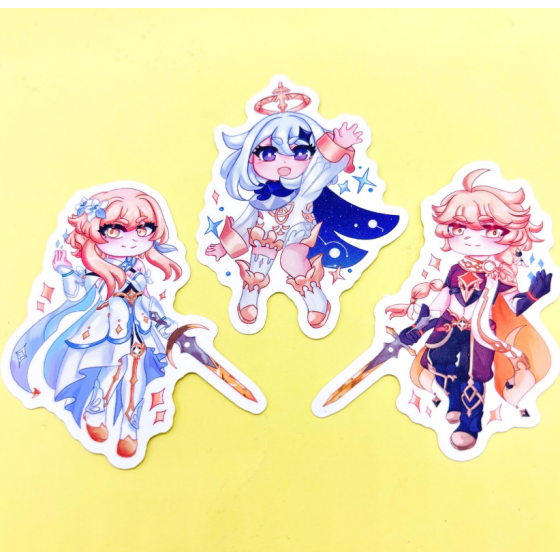 Travelers & Paimon Stickers