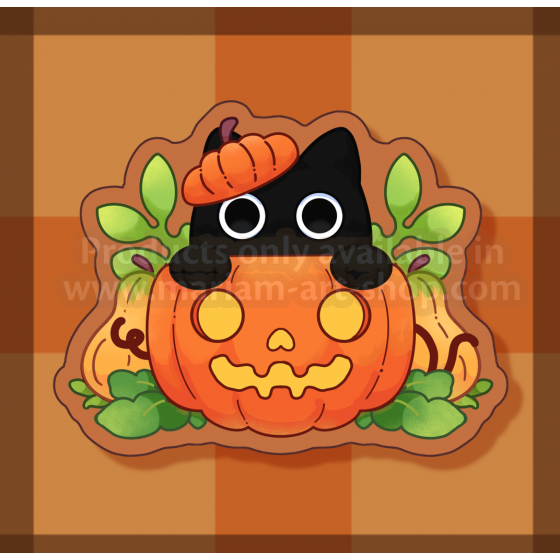 Spooky cat Pin Wood